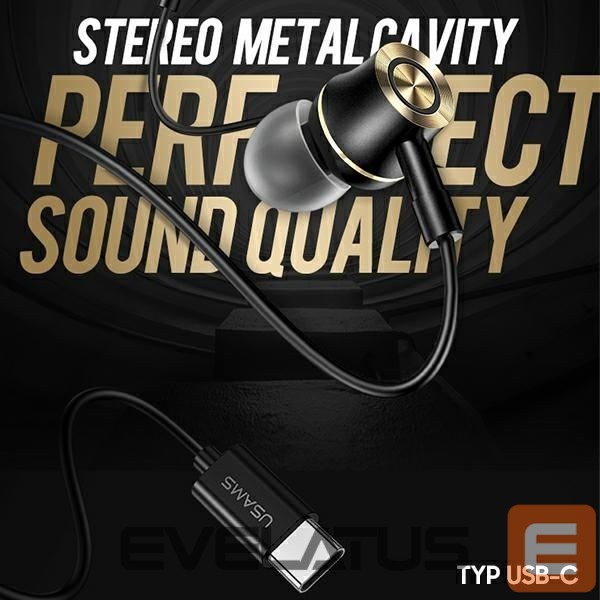 Kõrvaklapid USAMS USAMS Słuchawki stereo EP-43 metal USB-C czarny/black HSEP4301