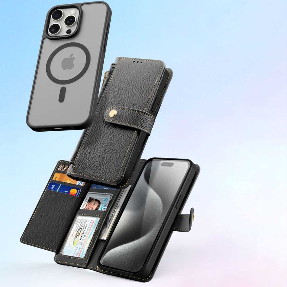 Back panel cover Dux Ducis Dux Ducis Lawa Leather Case for iPhone 15 Pro - Black