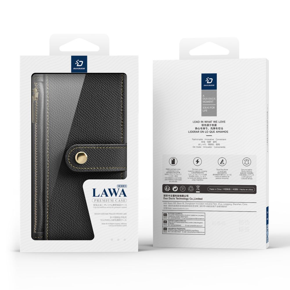 Back panel cover Dux Ducis Dux Ducis Lawa Leather Case for iPhone 16 Pro - Black