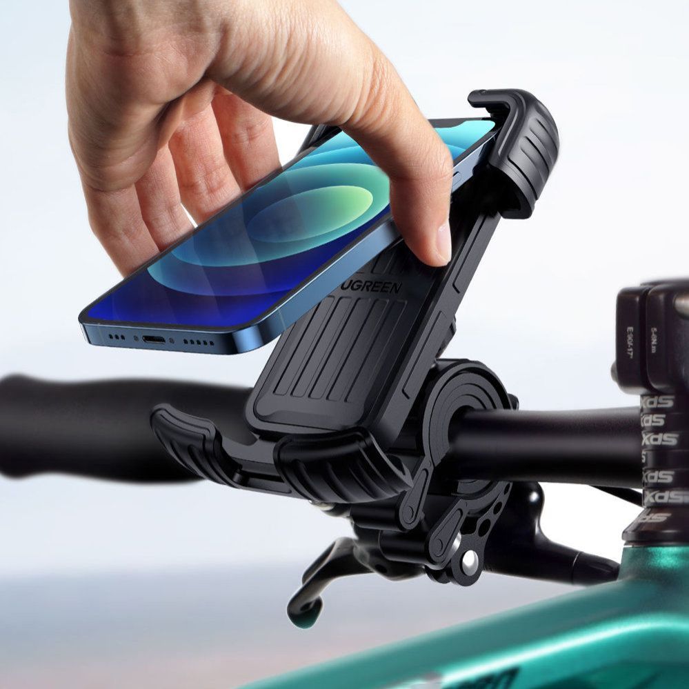 Automaatne hoidja Ugreen Universal Bike Phone Holder for Bike Motorcycle Handlebar (LP494 Black) Black
