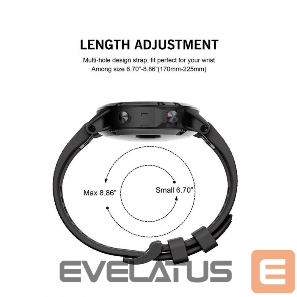 Rihm Tech-Protect Tech-Protect Smooth Strap for Garmin Fenix 3 / 5X / 3HR / 5X Plus / 6X / 6X Pro / 7X - Black