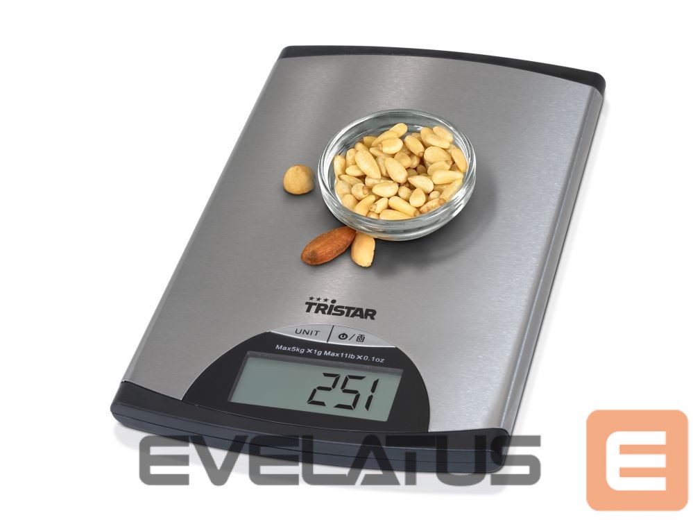 Kitchen scales Tristar Kitchen scale KW-2435 Maximum weight (capacity) 5 kg, Metallic