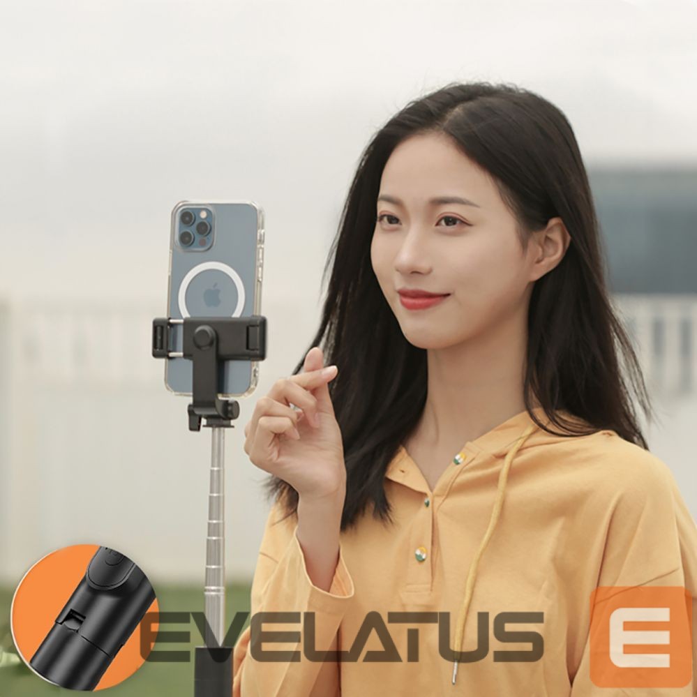 Camera accessory Hurtel Selfie stick WHS1Y telescopic tripod 1m with phone holder - black