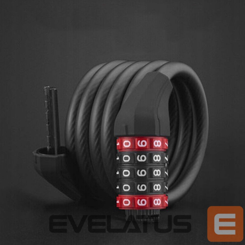 Bicycle accessory Rockbros Rockbros RKS507-1BK bicycle lock with combination 1.8 m - black