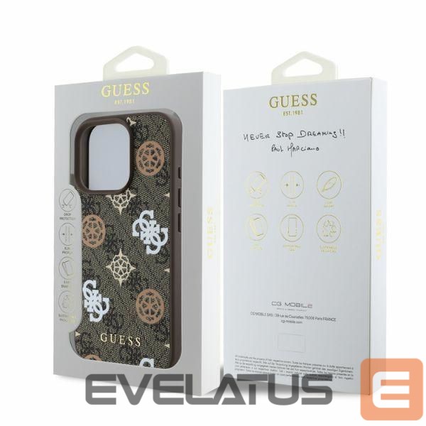 Tagakaaned Guess Guess Peony On 4G Background MagSafe case for iPhone 16 Pro - brown