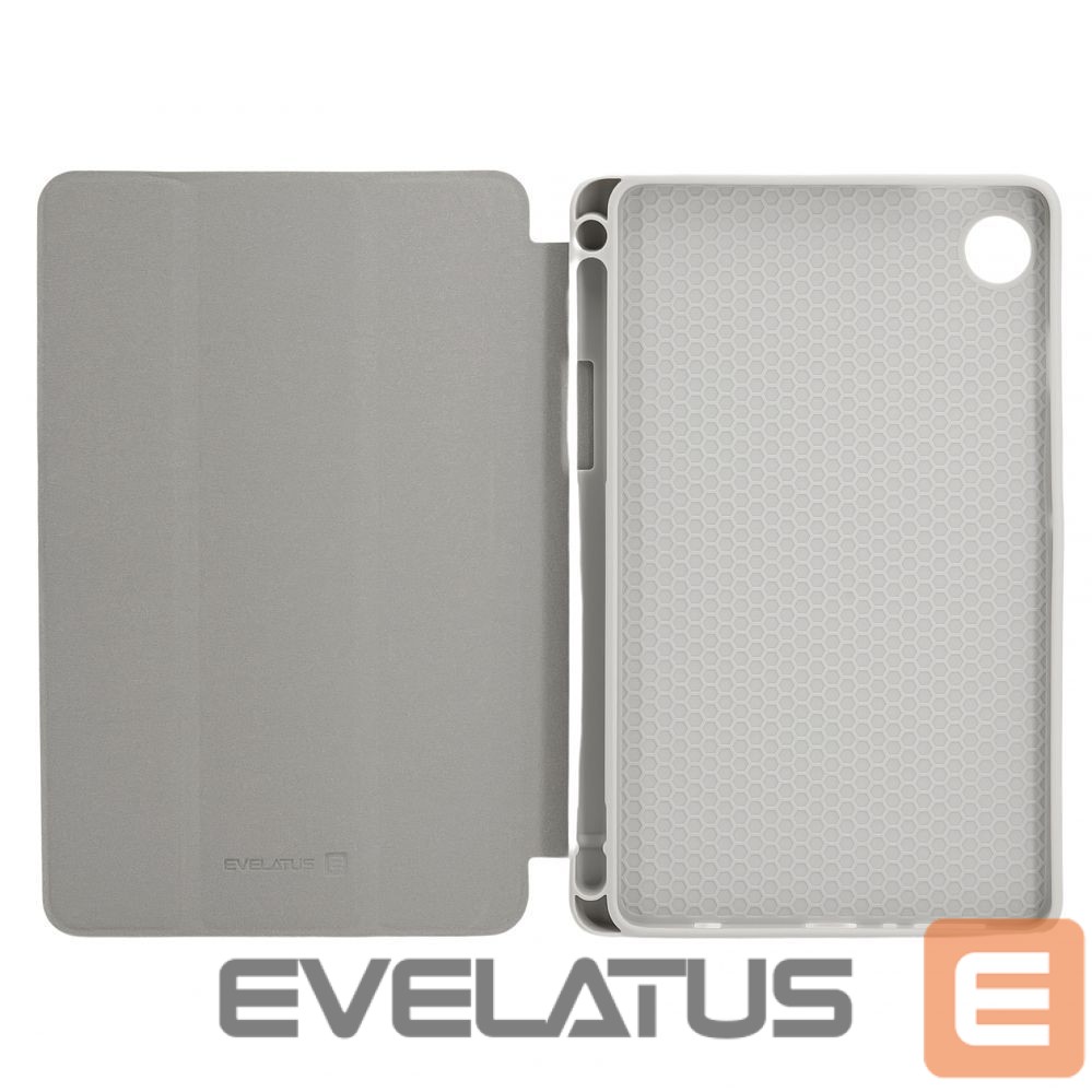 Book case Evelatus Galaxy Tab A9 Tablet case with imitate microfiber inside Silver