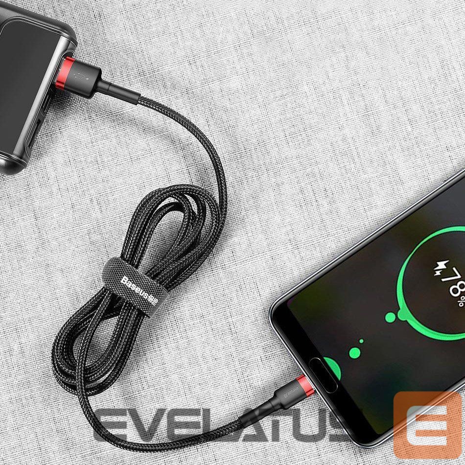Kabelis Baseus Baseus Cafule Cable durable nylon cable USB / USB-C QC3.0 2A 3M red (CATKLF-U09)