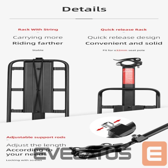 Jalgratta tarvik Rockbros Rockbros 33210004001 bicycle rack with shelf - black