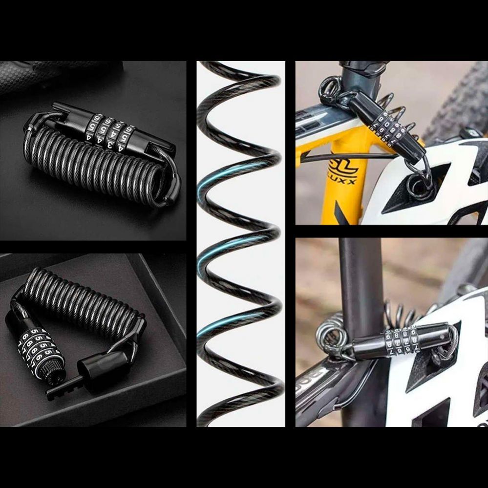 Jalgratta tarvik Rockbros Rockbros T609 bicycle lock with 1.5 m combination - black