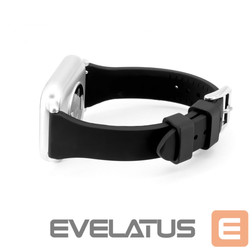 Rihm Connect 20mm T-buckle Silicone Loop Watch Strap (130mm M/L) Black