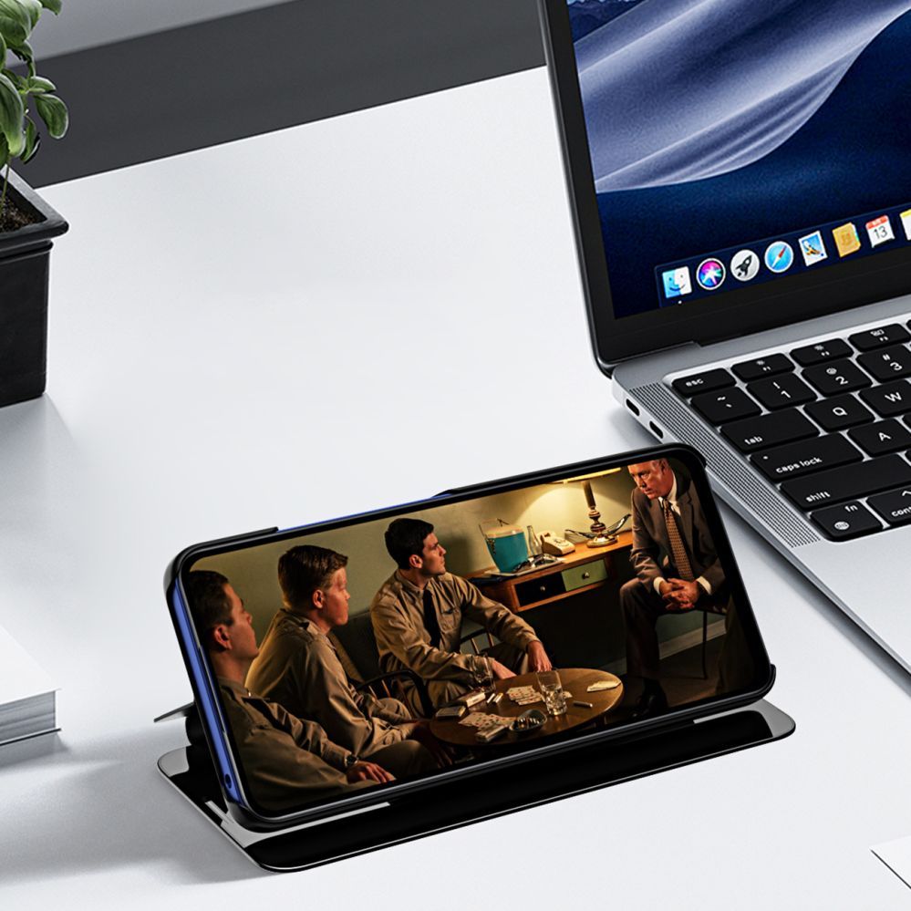 Nugarėlės dėklai Hurtel Clear View Case for iPhone 16e Flip Cover - Blue