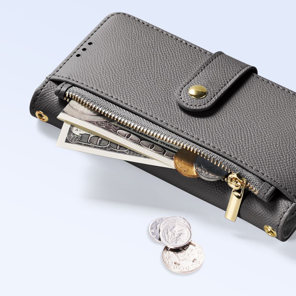 Tagakaaned Dux Ducis Dux Ducis Lawa Leather Case for Samsung Galaxy S25 with Detachable Magnetic Wallet - Gray