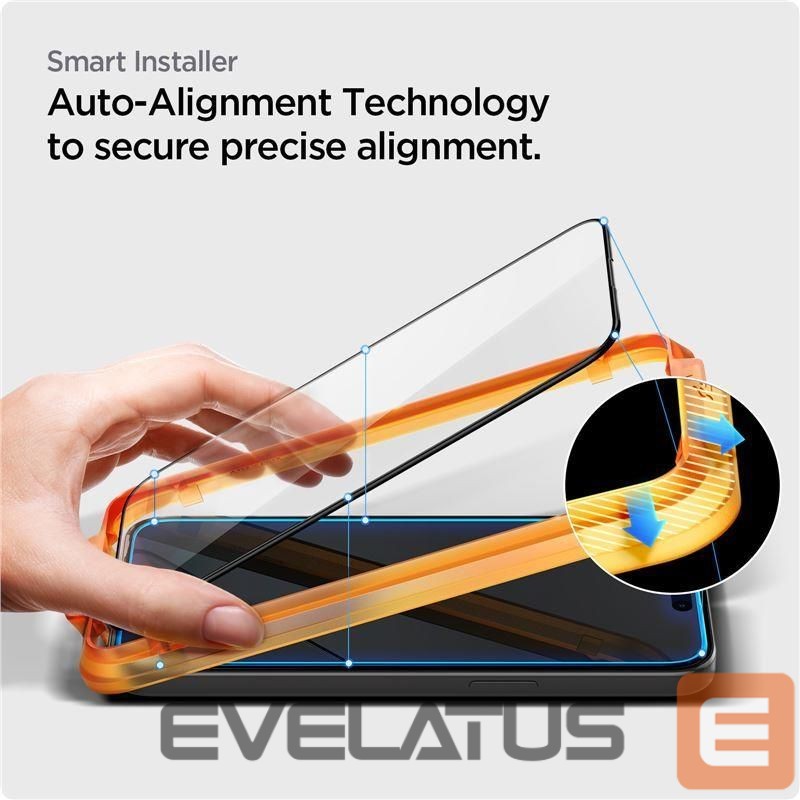 Aizsargstikls Spigen Spigen ALM Glass FC tempered glass for iPhone 15 - black 2 pcs.