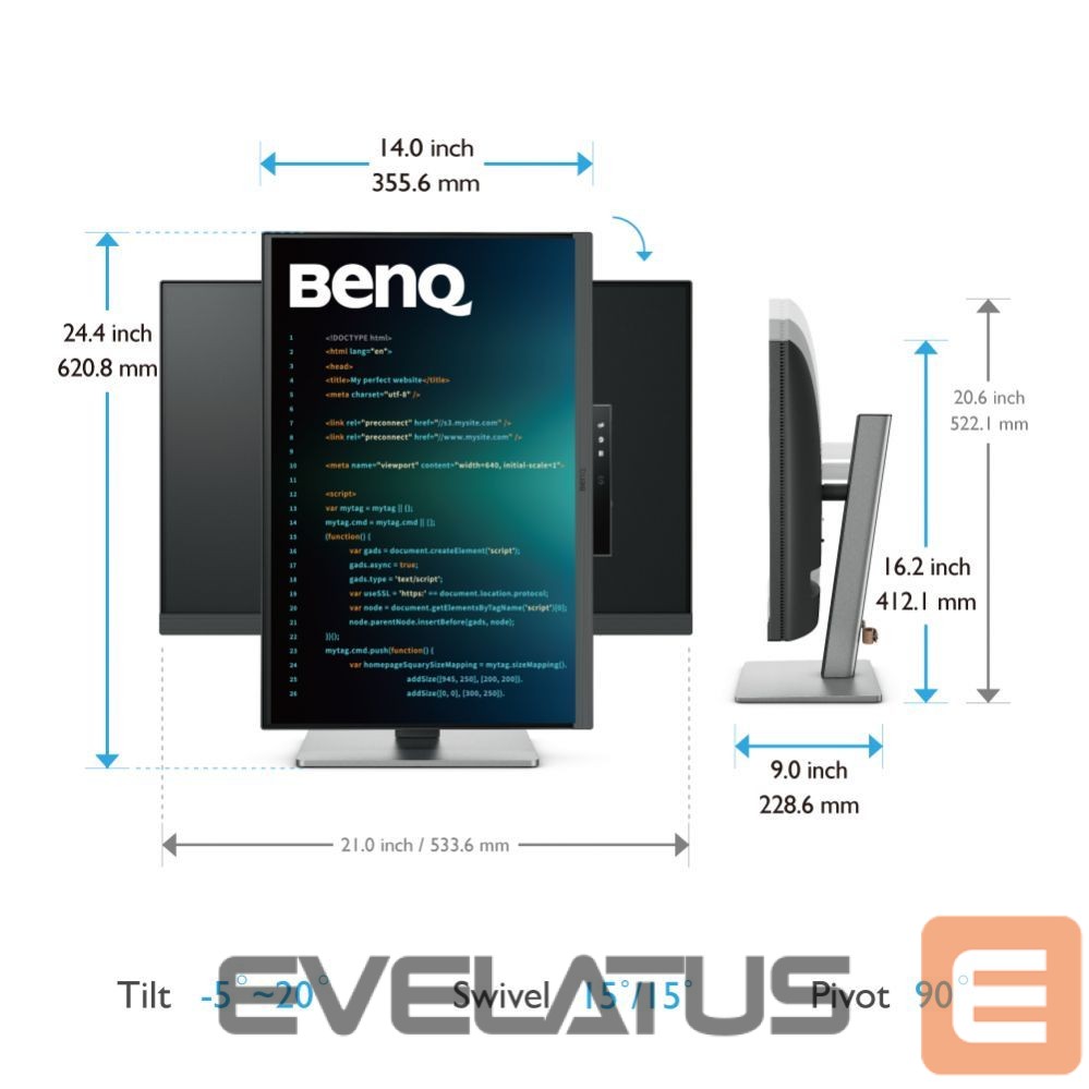 Monitors Beno BENQ RD240Q 24.1inch IPS WQXGA