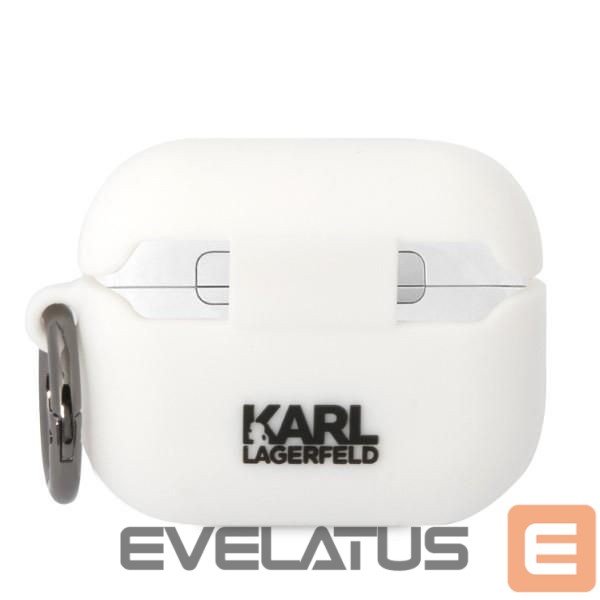 Bezvadu austiņas Karl Lagerfeld Karl Lagerfeld KLAPRUNIKH AirPods Pro cover white/white Silicone Karl Head 3D