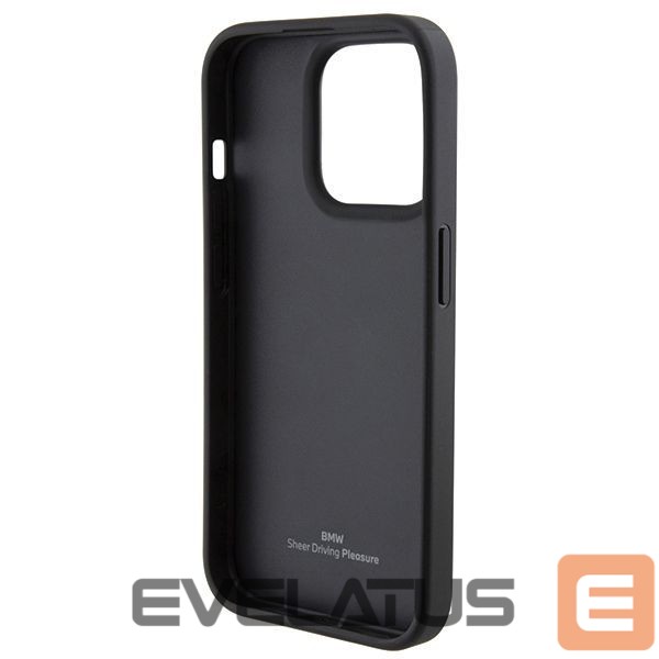 Back panel cover BMW BMW Leather Textured & Stripe iPhone 15 Pro Max Case - Black