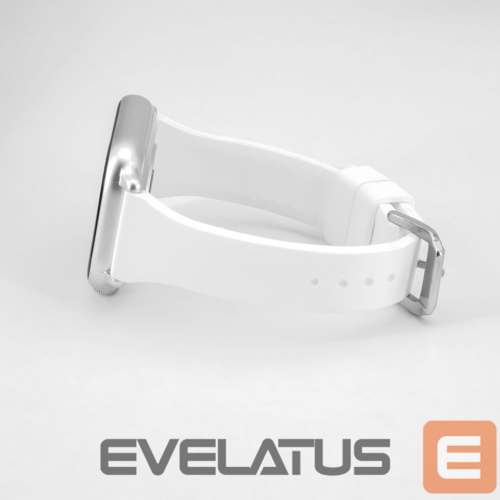 Strap Connect 22mm T-buckle Silicone Loop Watch Strap (130mm M/L) White