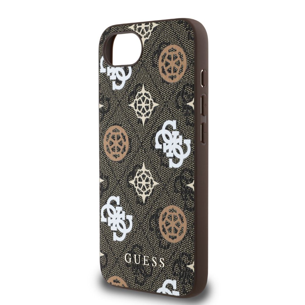Tagakaaned Guess Guess PU 4G Peony case with MagSafe for iPhone 16e - brown