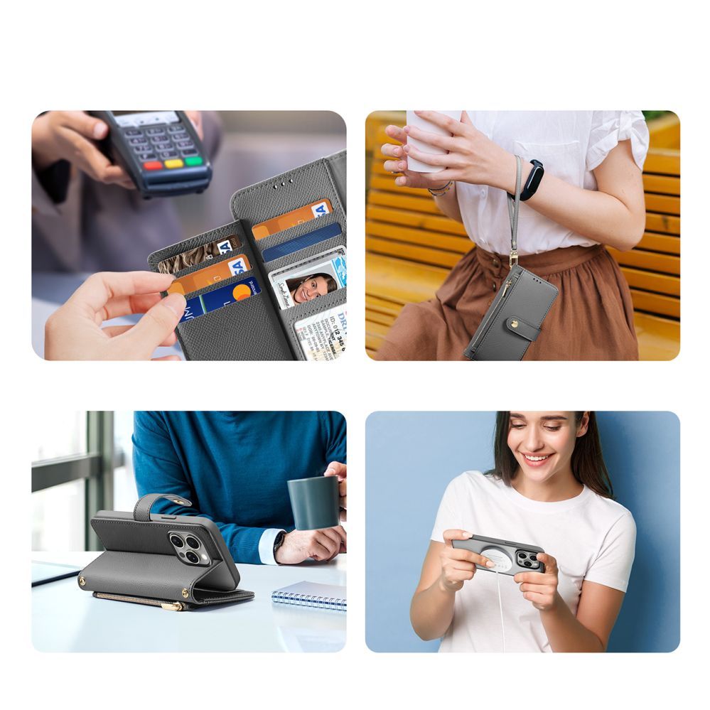 Back panel cover Dux Ducis Dux Ducis Lawa Leather Case for iPhone 15 Pro Max - Gray