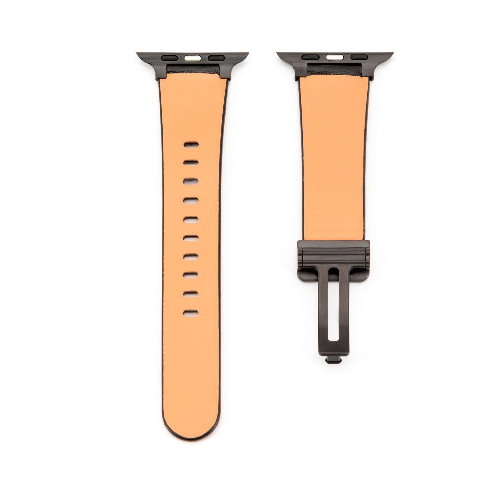 Strap Connect Watch 38/40/41mm Single loop buckle leather Watch Straps Black