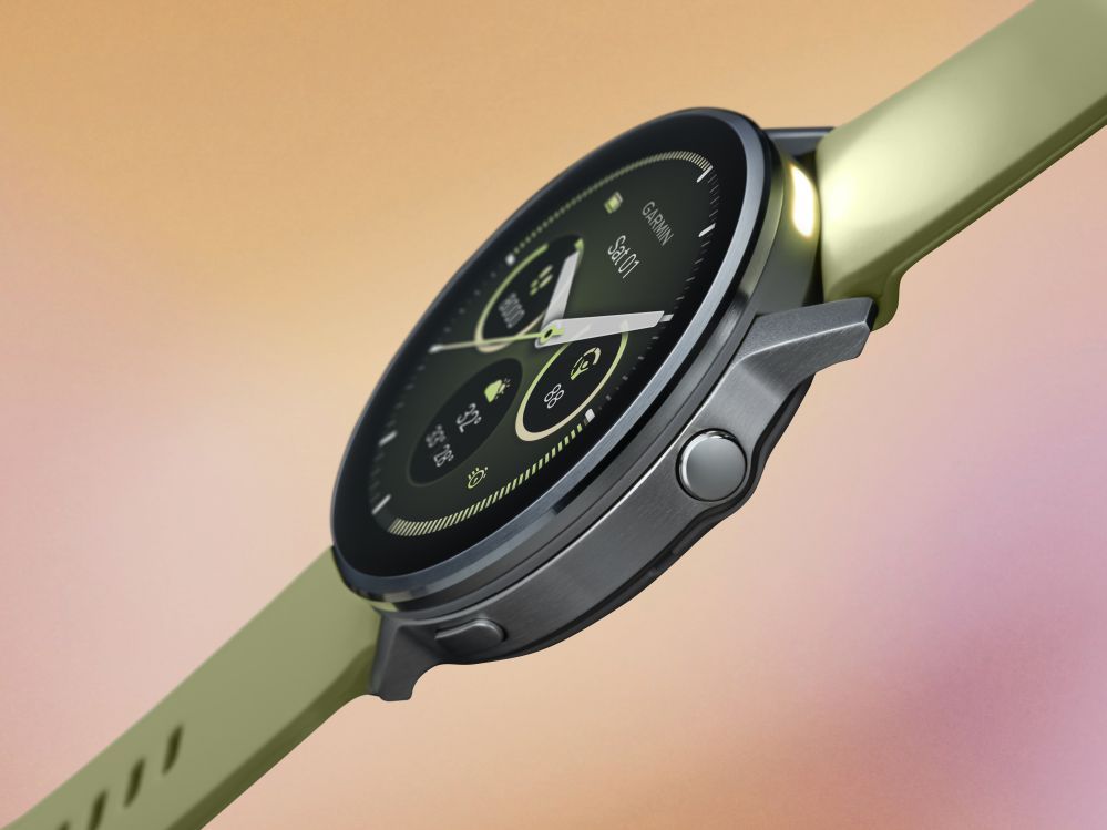 Nutikell Garmin Venu 4 - 45mm, Silver with Citron Silicone band sports watch