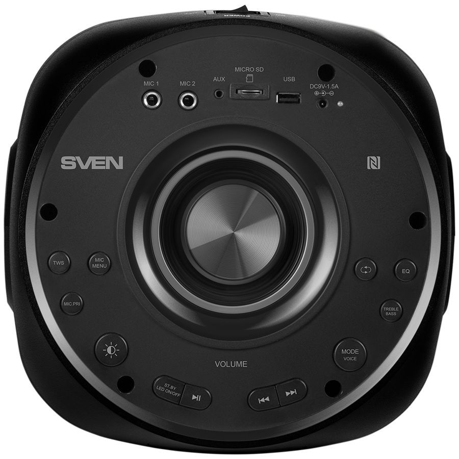 Bluetooth speakers Sven Speaker SVEN PS-770, black (100W, TWS, Bluetooth, FM, USB, microSD, LED-display, 4400mA*h)