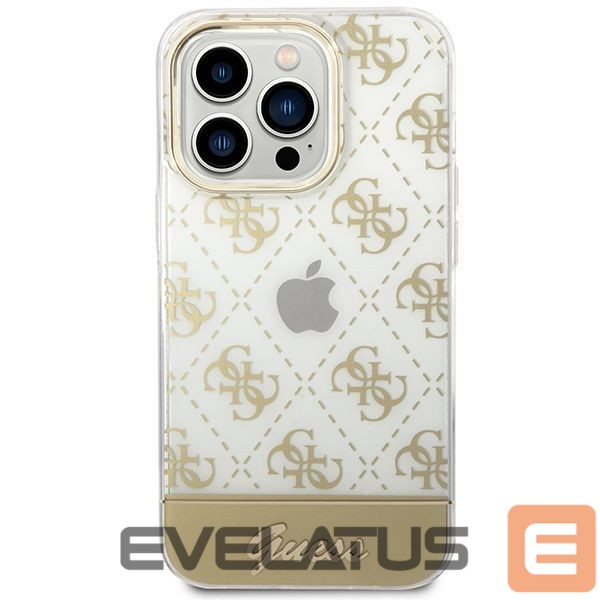 Back panel cover Guess Guess GUHCP14XHG4MHG iPhone 14 Pro Max 6.7 "gold / gold hardcase 4G Pattern Script