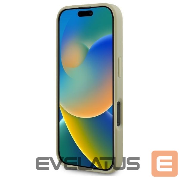 Tagakaaned Guess Guess Saffiano Peony Classic Logo MagSafe case for iPhone 16 - gold