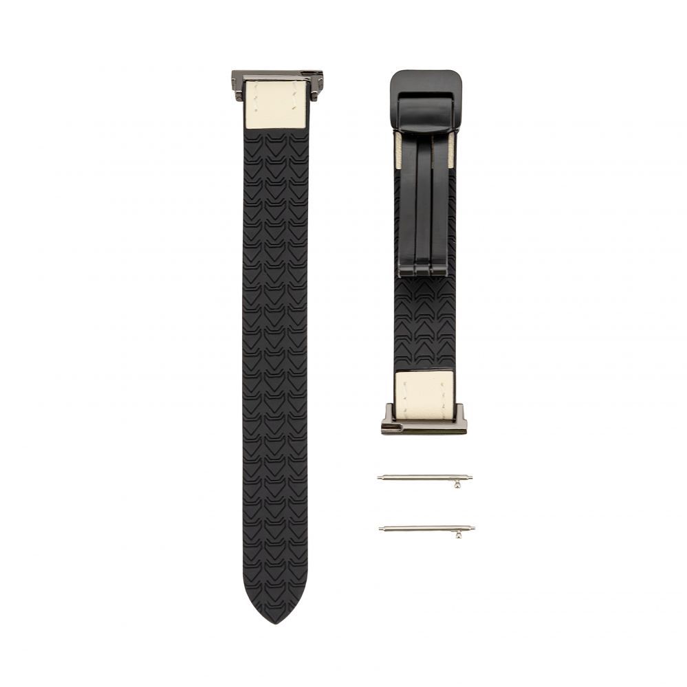 Strap Connect 22mm Silicone Leather Watch Strap with Magnetic White