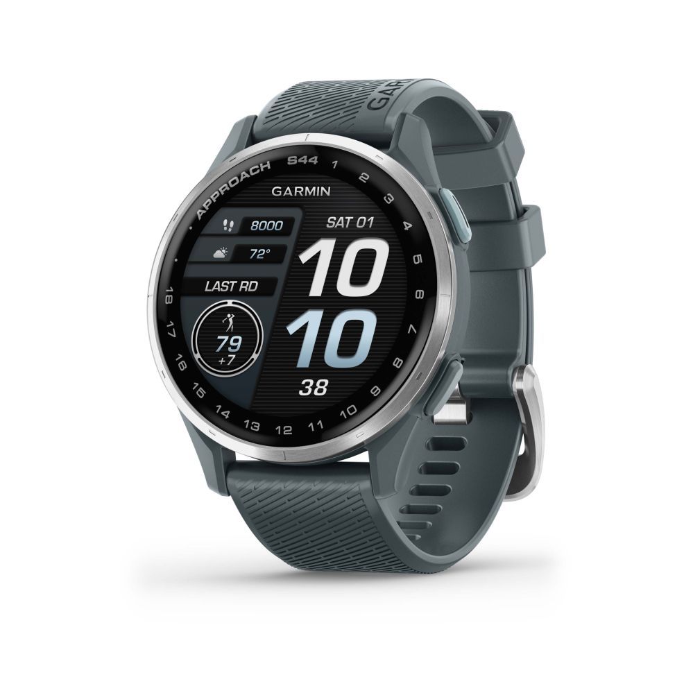 Nutikell Garmin Approach S44 Silver Aluminium Bezel with Twilight Silicone Band