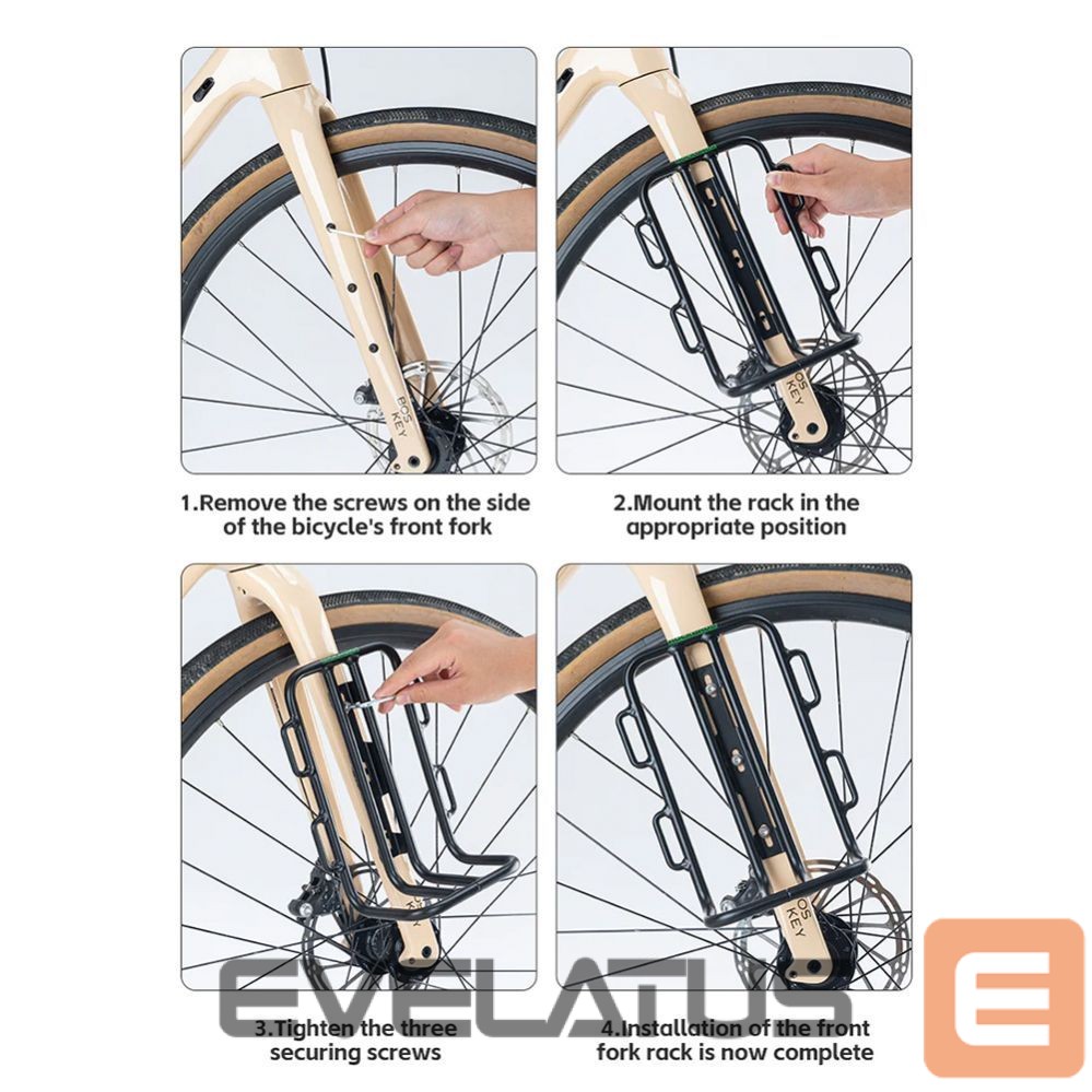 Jalgratta tarvik Rockbros Rockbros 33210010001 front bicycle shelf for bicycle fork - black