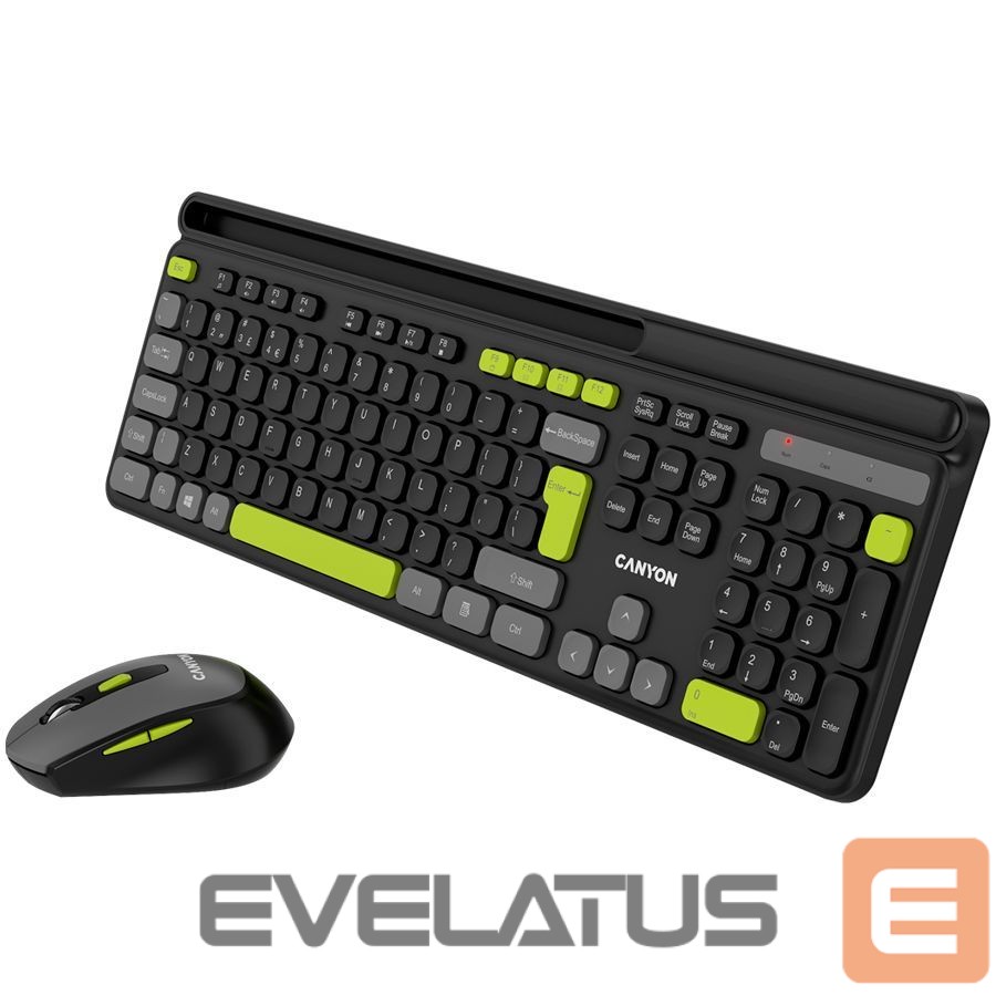 Computer keyboard Canyon CANYON HSET-W5 EN Keyboard+Mouse AAA+AA Wireless Black