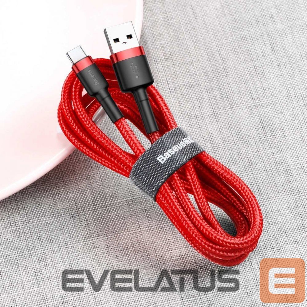 Kabelis Baseus Baseus Cafule Cable durable nylon cable USB / USB-C QC3.0 2A 3M red (CATKLF-U09)