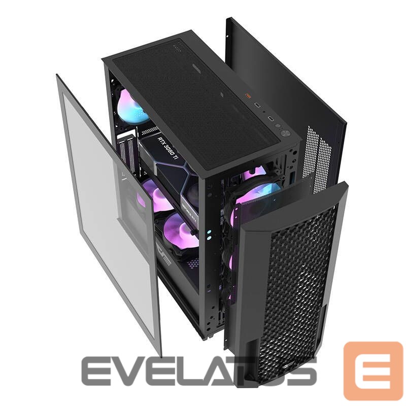 Cooler Darkflash Computer case Darkflash DF2100 + 4 ARGB fans (black)