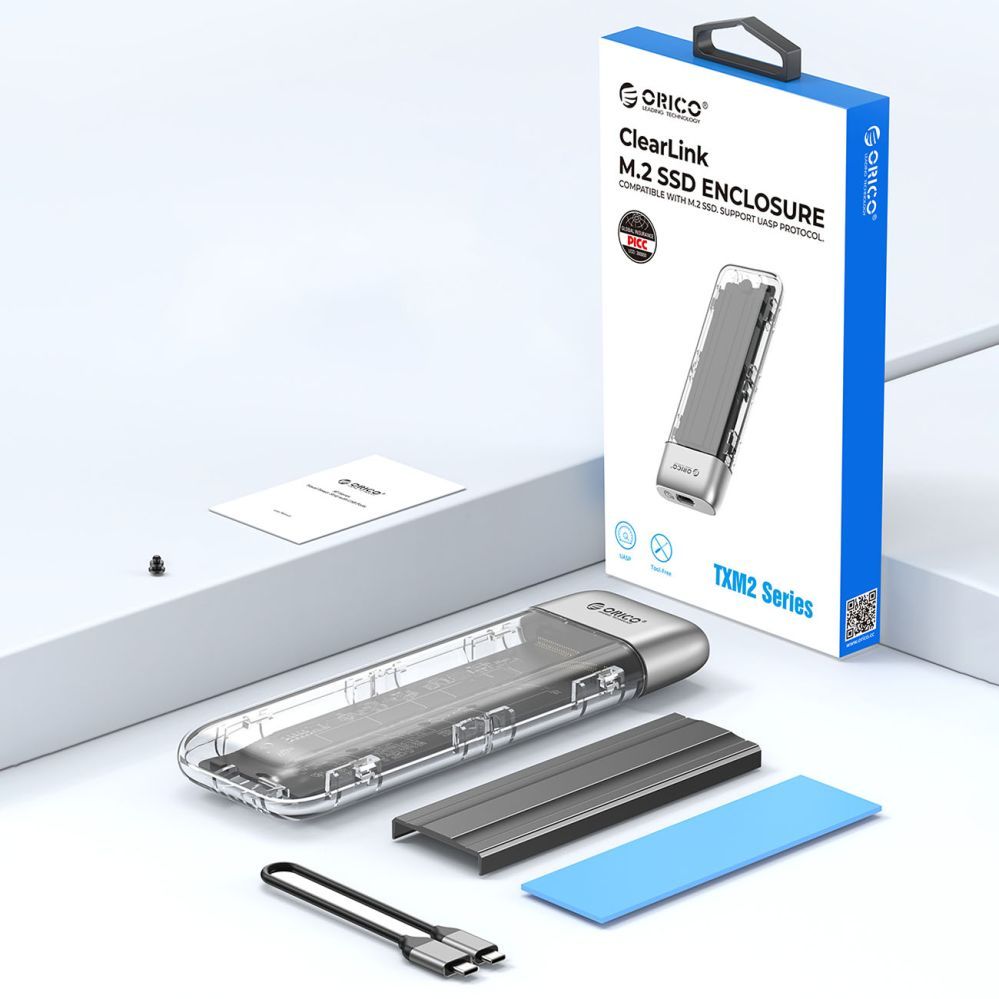 Other Computer Accessory Orico Orico TXM2-C3 M.2 NVME USB-C 3.2 10Gb/s Disk Drive - Gray