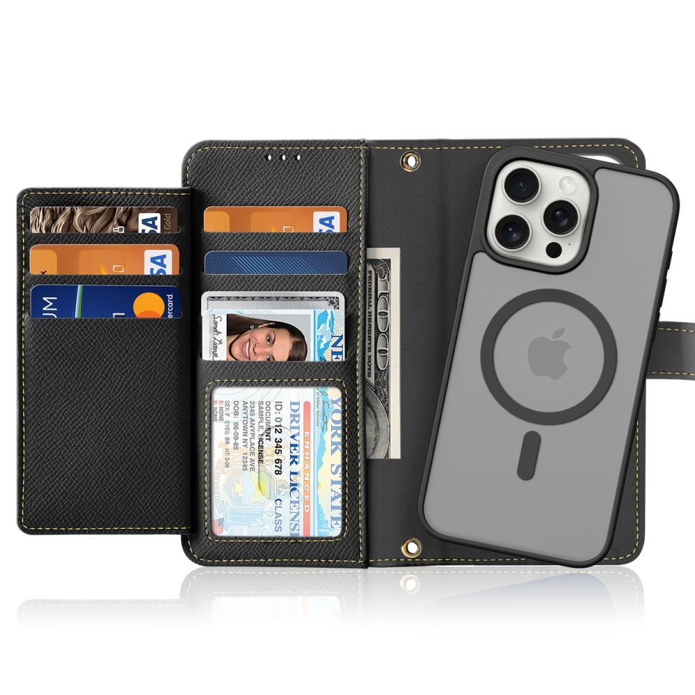 Back panel cover Dux Ducis Dux Ducis Lawa Leather Case for iPhone 15 Pro - Black