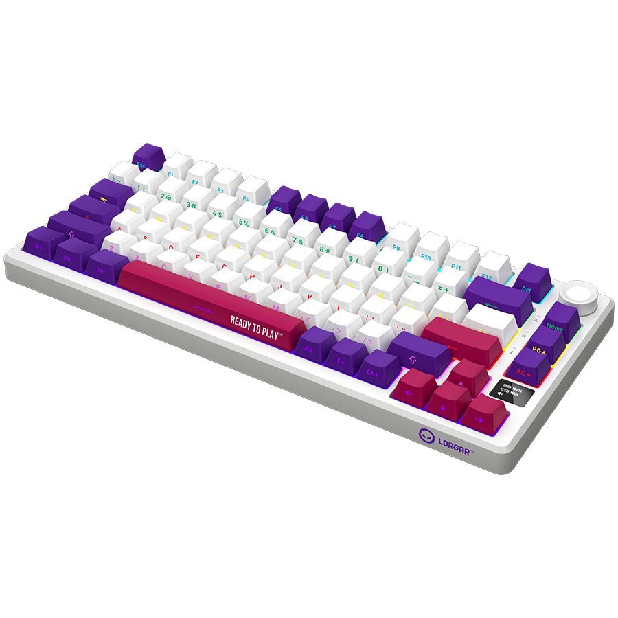 Computer keyboard LORGAR LORGAR KBP7075W, Wireless 75% Mechanical Gaming Keyboard Pro, White, EN layout