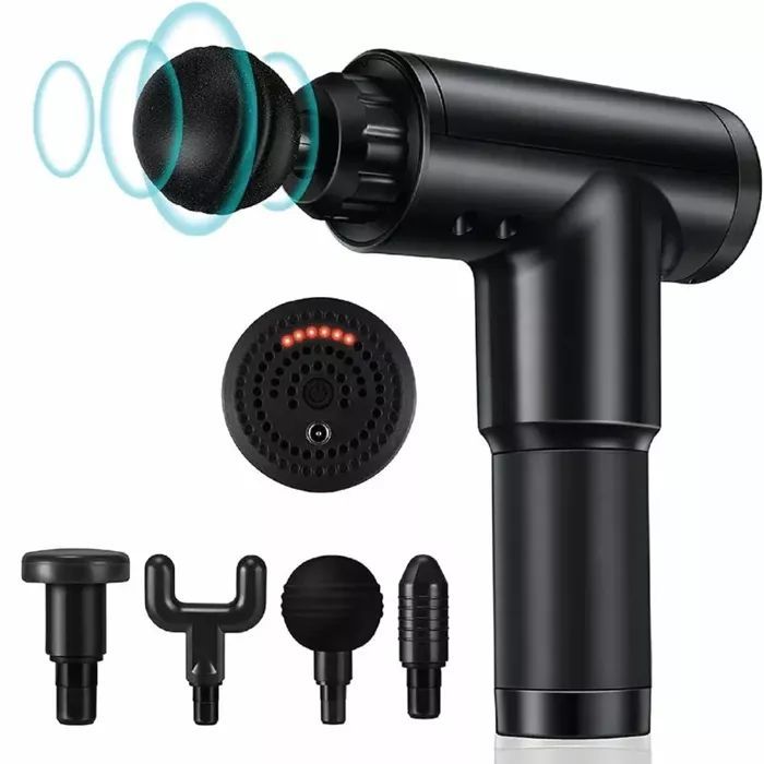 Teised iLike GG Portable Fascial Muscle Massage Gun with 6-level variable vibration + 3 nozzles Black