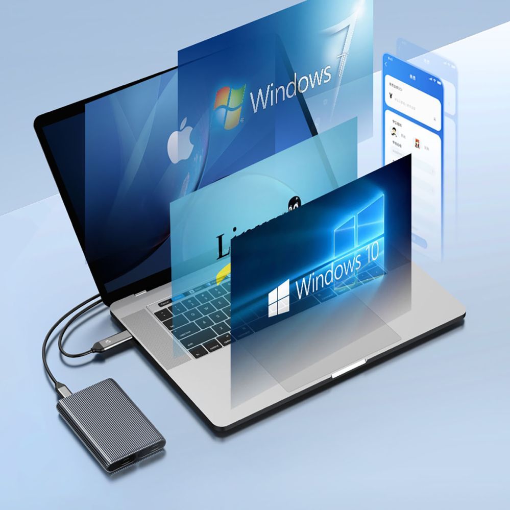 Other Computer Accessory Orico Orico AM2C3-2N Dual Disk Caddy for Two M.2 NVME USB-C 3.2 10Gb/s Drives - Gray