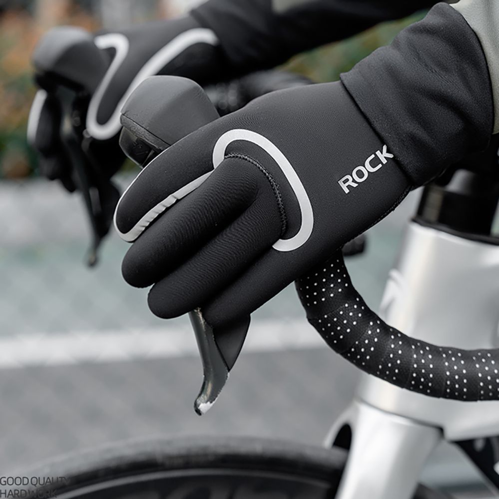 Bicycle accessory Rockbros Rockbros Full Waterproof Cycling Gloves, Size: L/XL - Black