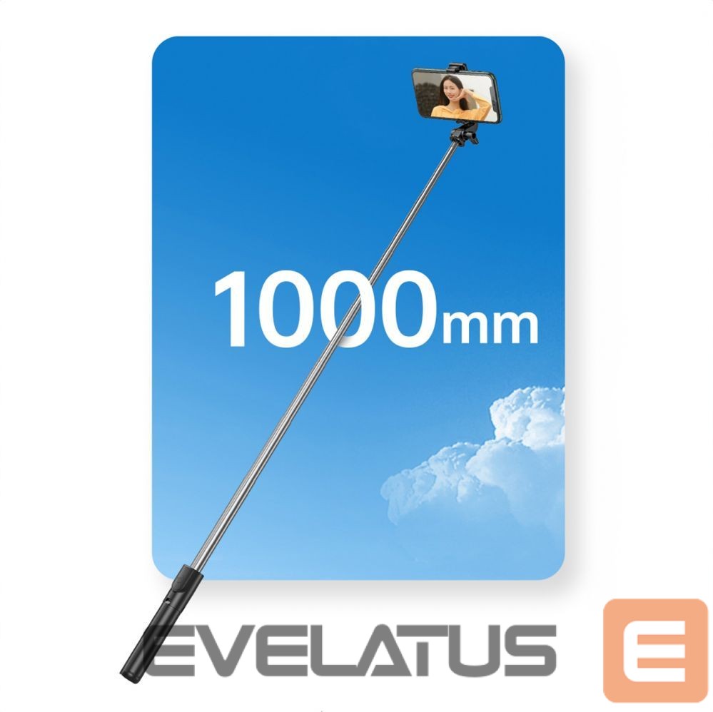 Camera accessory Hurtel Selfie stick WHS1Y telescopic tripod 1m with phone holder - black