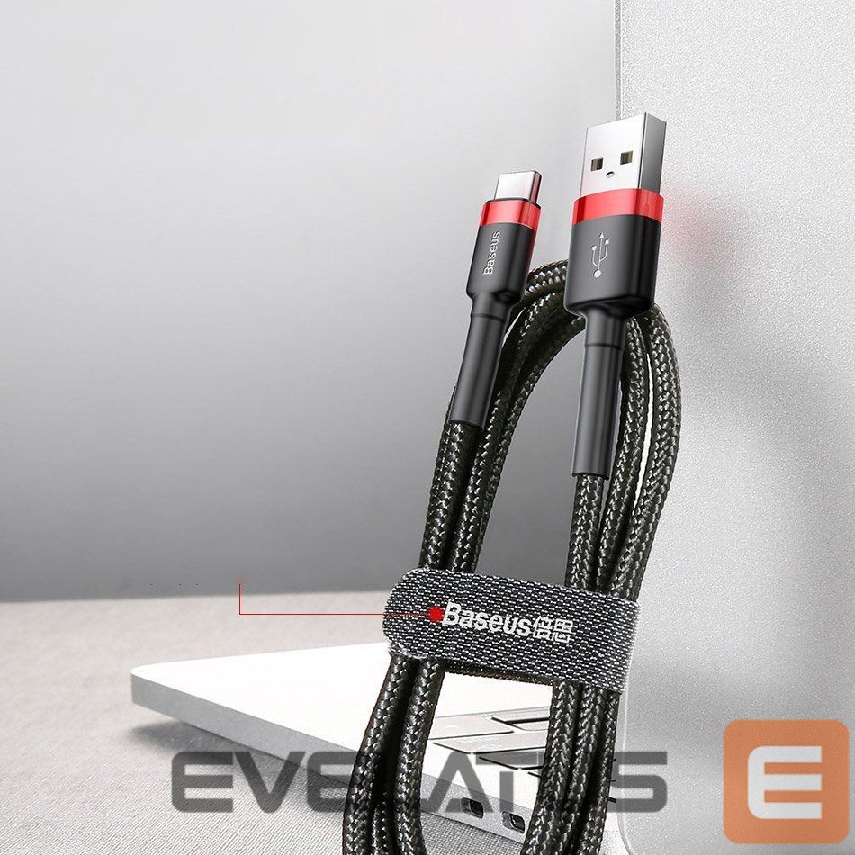 Kabelis Baseus Baseus Cafule Cable durable nylon cable USB / USB-C QC3.0 2A 3M red (CATKLF-U09)