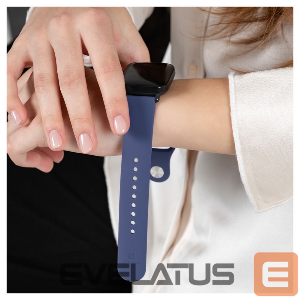 Strap Evelatus Evelatus Watch 20mm Silicone Loop Watch Straps (130mm M/L) Blue