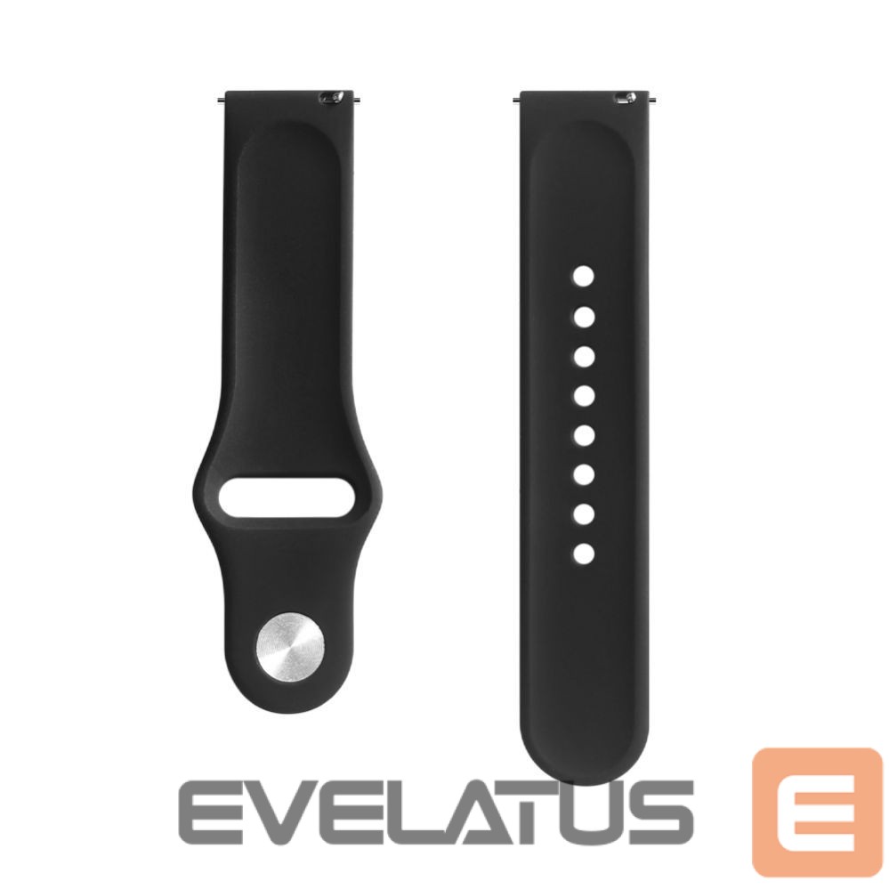 Strap Evelatus Evelatus 20mm Silicone Loop Watch Straps (S/M 110mm) Black