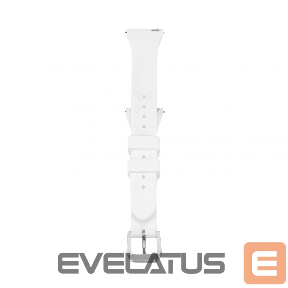 Strap Connect 22mm T-buckle Silicone Loop Watch Strap (130mm M/L) White