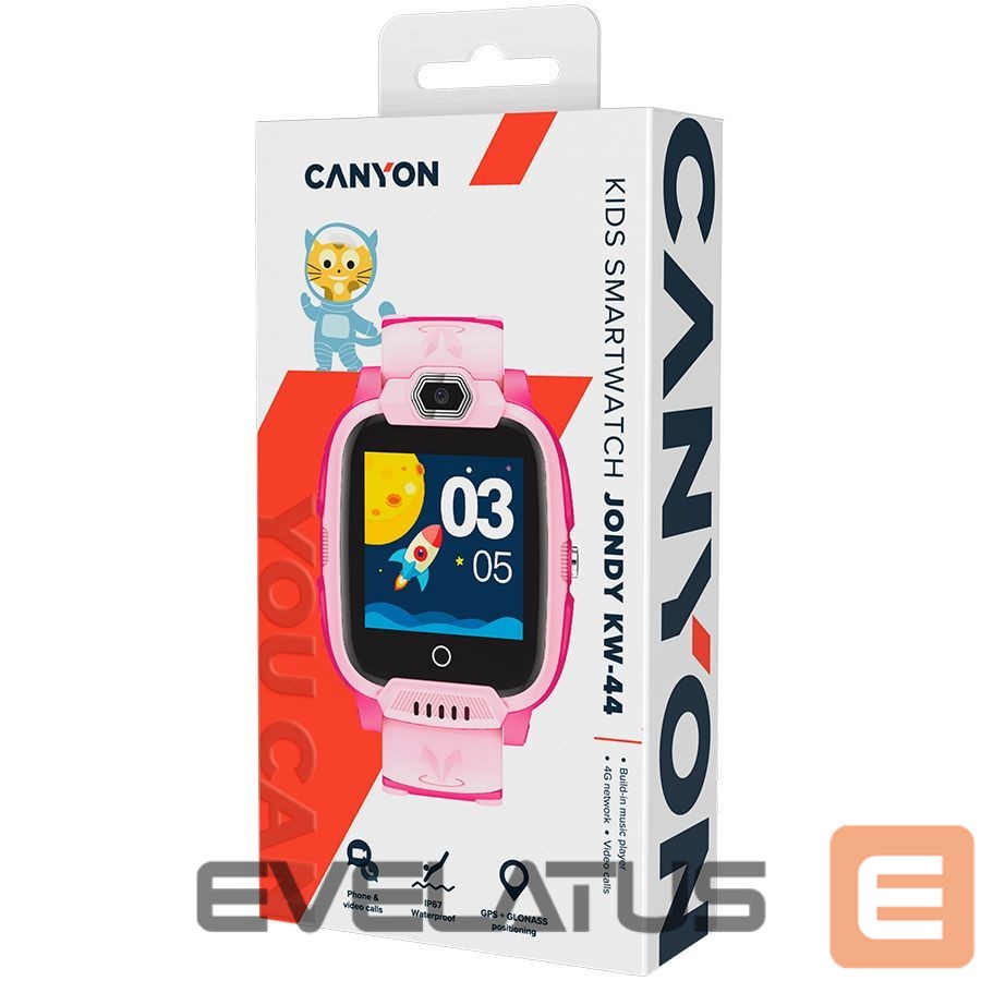 Nutikell Canyon CANYON kids watch Jondy KW-44 4G Camera GPS Music Pink