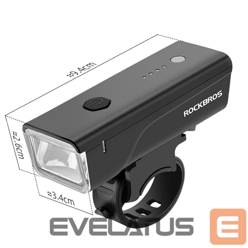 Bicycle accessory Rockbros Rockbros 24510003001 Front Bike Light 260 lm + USB-C - USB-A Cable - Black