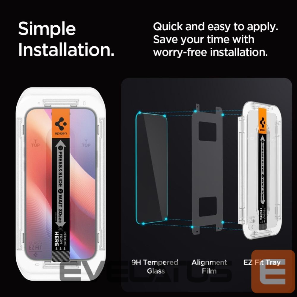 Muu Spigen Spigen Glas.tR EZ Fit Privacy Tempered Glass for iPhone 16 Pro Max / 17 Pro Max - 2 pcs.