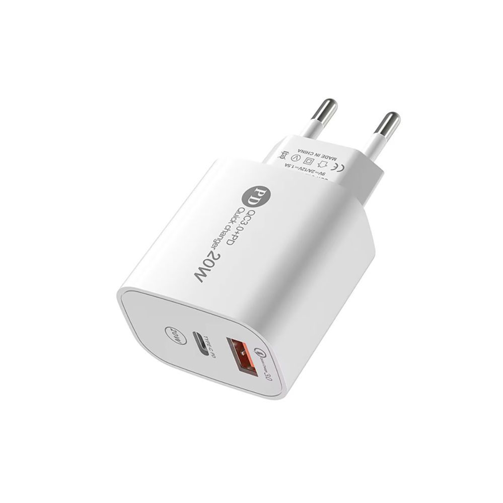 Adaptrid Hurtel A6MaxL 20W USB-A USB-C wall charger with USB-C - USB-C 1m cable - white