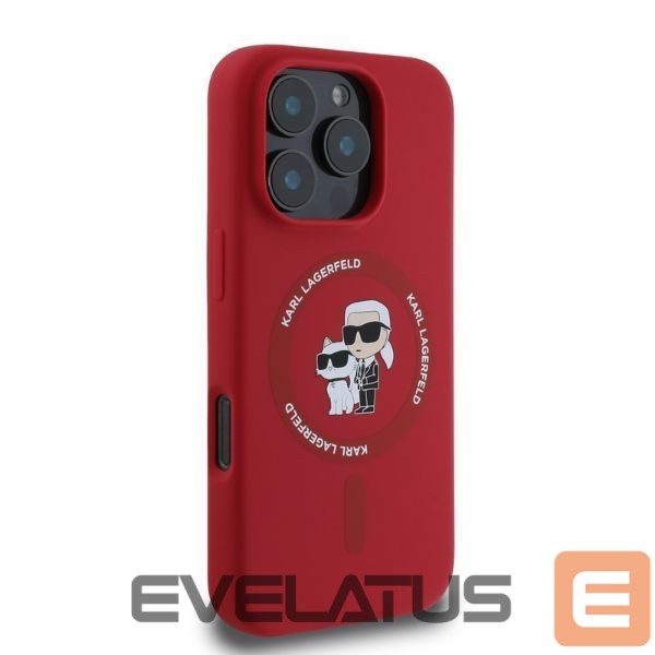 Aizmugurējais vāciņš Karl Lagerfeld Karl Lagerfeld Silicone Karl&Choupette Heads MagSafe Case for iPhone 16 Pro Max - Pink